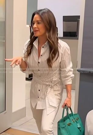 Kyle’s white striped shirt on The Real Housewives of Beverly Hills