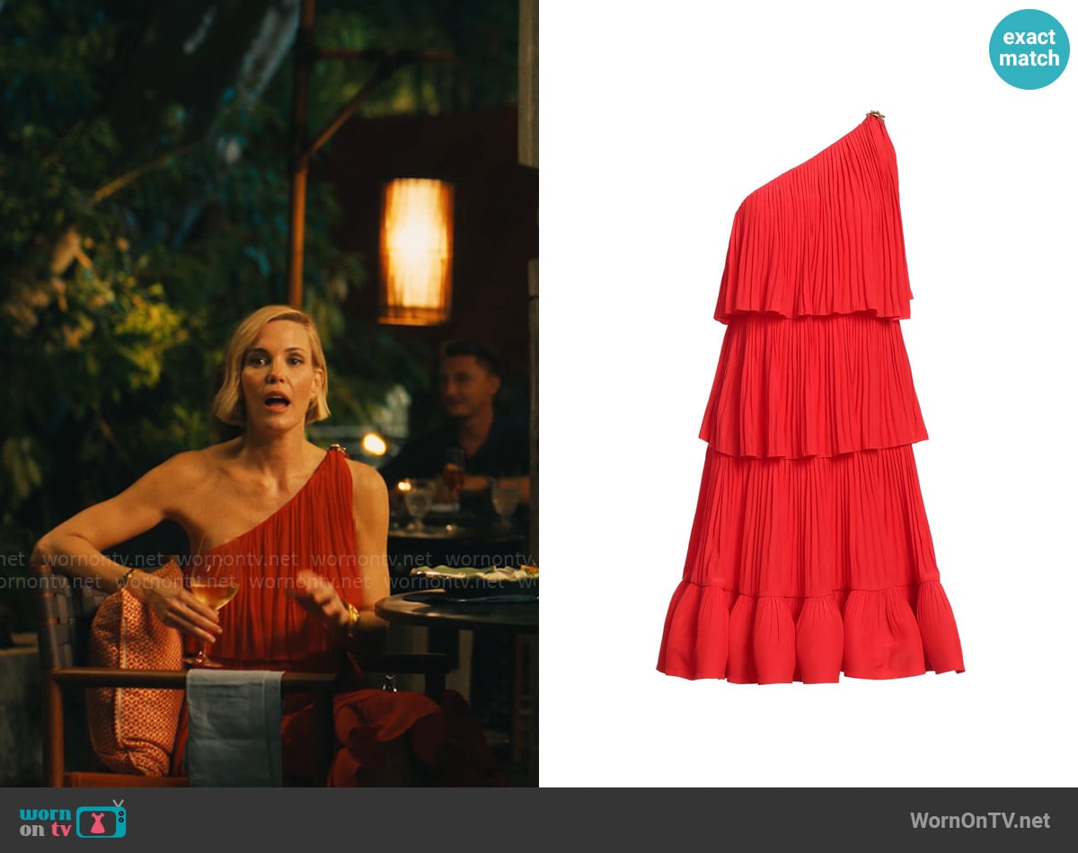 Lanvin One Shoulder Dress worn by Kate (Leslie Bibb) on The White Lotus