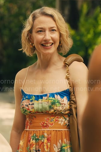 Laurie’s printed midi dress on The White Lotus