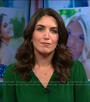 Liz Kreutz’s green pleated trim blouse on Today