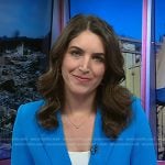 Liz Kreutz’s blue double breasted blazer on NBC News Daily