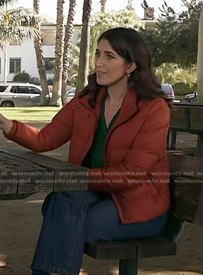 Liz’s orange puffer jacket on Today