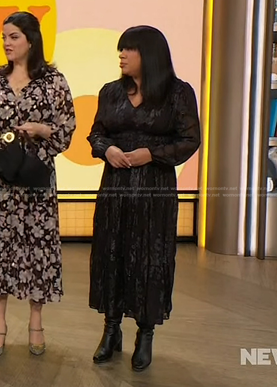 Liza Lee’s black lace dress on The Drew Barrymore Show