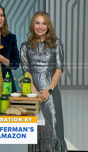 Lori’s metallic midi dress on Good Morning America
