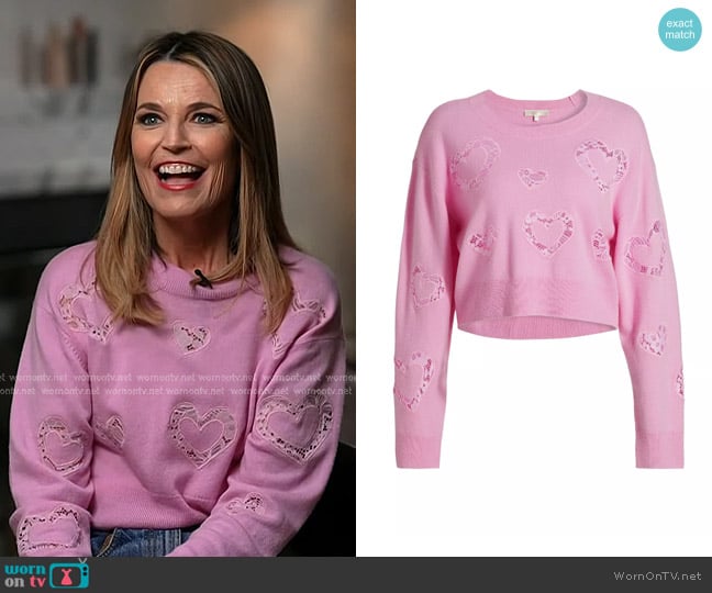 LoveShackFancy Parson Heartfelt Wool & Cashmere Sweater worn by Savannah Guthrie on Today