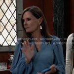 Lucy’s dusty blue long sleeved dress on General Hospital