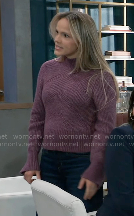 Lulu’s purple sweater on General Hospital