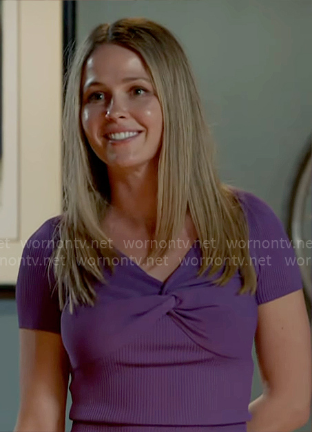 Lyla’s purple twist front top on Chicago Fire