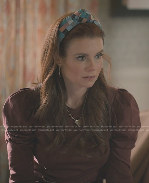 Maddie’s check print headband on Sweet Magnolias