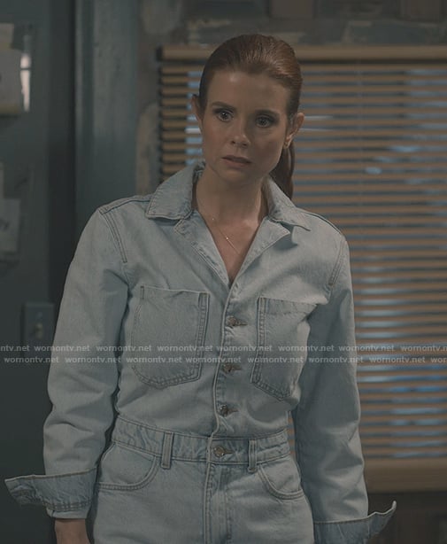 Maddie’s denim jumpsuit on Sweet Magnolias
