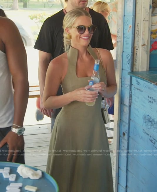 Madison’s olive square neck dress on Southern Charm