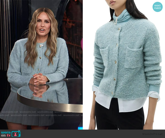 Boucle Cardigan Mango worn by Keltie Knight on E! News