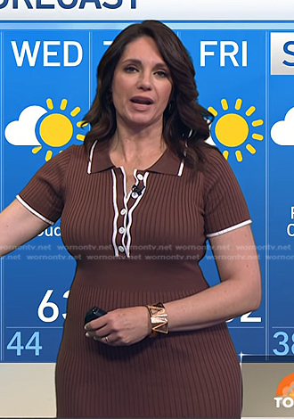 Maria’s brown ribbed polo dress on Today