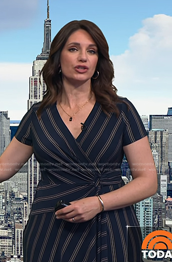 Maria’s navy striped wrap dress on Today