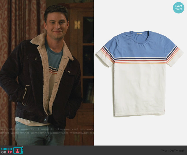 Marine Layer Signature Crew Stripe Tee worn by (Tyler Townsend) on Sweet Magnolias