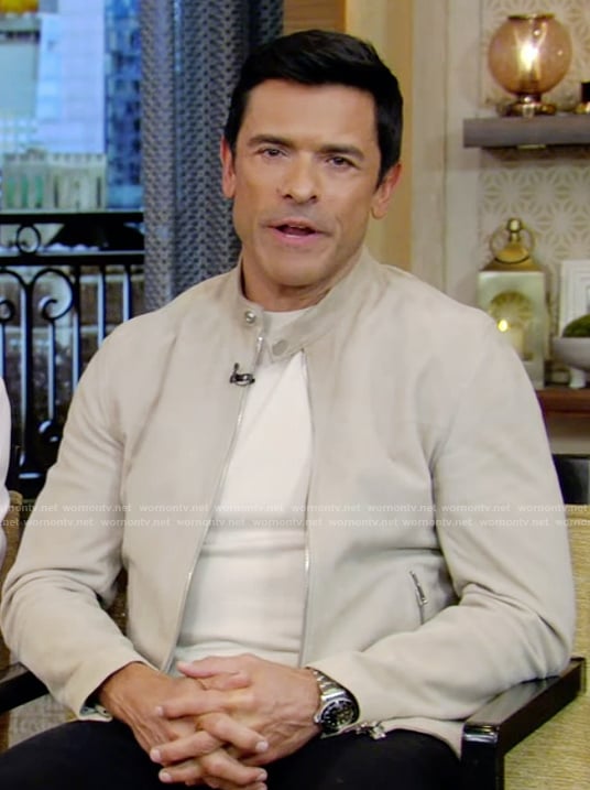 Mark’s suede jacket on Live with Kelly and Mark