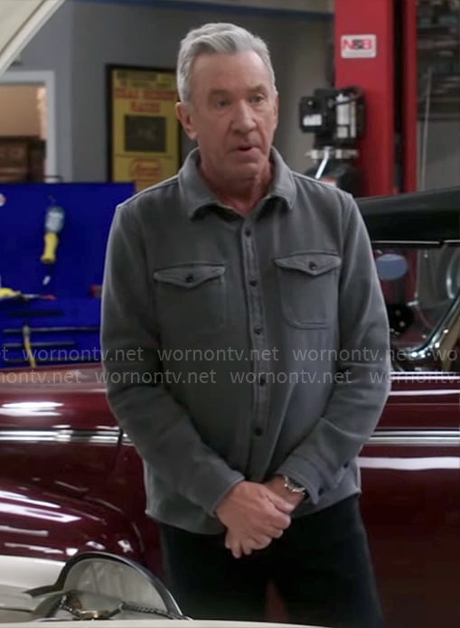 Matt’s grey button down shirt on Shifting Gears