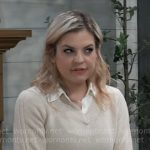 Maxie’s cream layered sweater on General Hospital