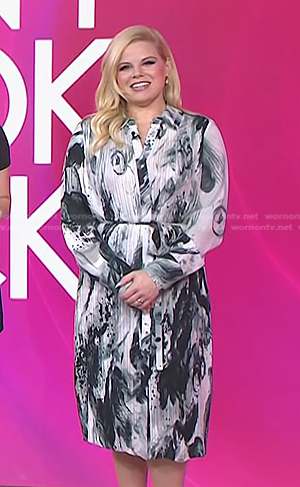 Megan Hilty’s abstract print shirtdress on Today