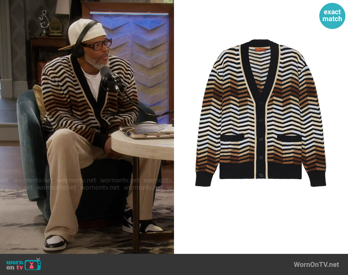 Missoni Macro Zig Zag Cardigan worn by Poppa (Damon Wayans) on Poppas House