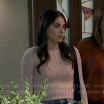 Molly’s pink sweater with split cuffs on General Hospital