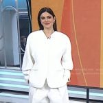 Monica Barbaro’s white oversized jacket and pants on Today