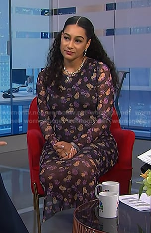 Morgan’s purple floral dress on NBC News Daily