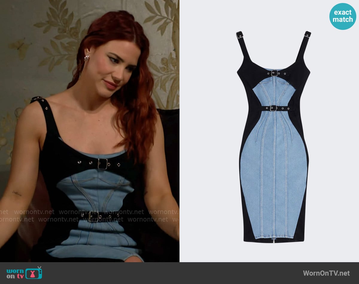 riu Tulle docking denim dress ブラック Denim Wrap Maxi Dress Night