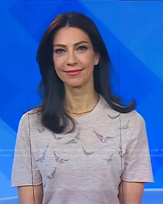 Natalie’s pink embellished tee on Today