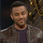 Nate’s brown leather jacket on The Young and the Restless