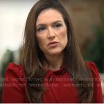 Nikki Battiste’s red tie-neck dress on CBS Mornings