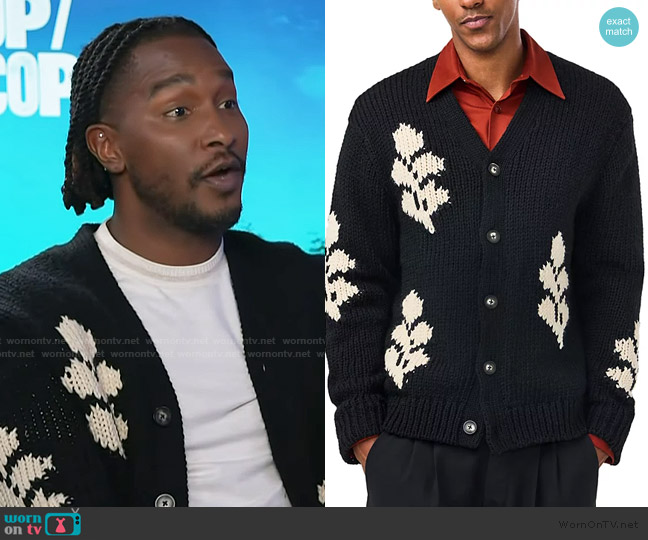NN07 Mika Chunky Cardigan Sweater worn by Scott Evans on Access Hollywood