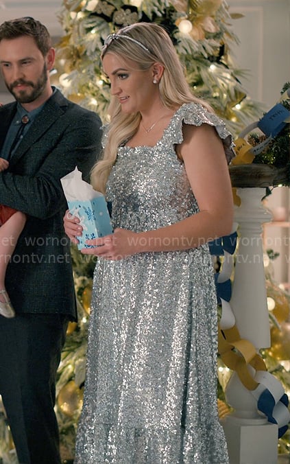 Noreen’s silver sequin midi dress on Sweet Magnolias