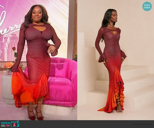 Ofuure Dawn Hi-Low Ruffle Dress worn by Sherri Shepherd on Sherri