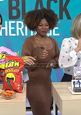 Patrice J. Williams’s brown ribbed dress on Today