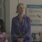 Paula’s purple wrap dress on Sweet Magnolias