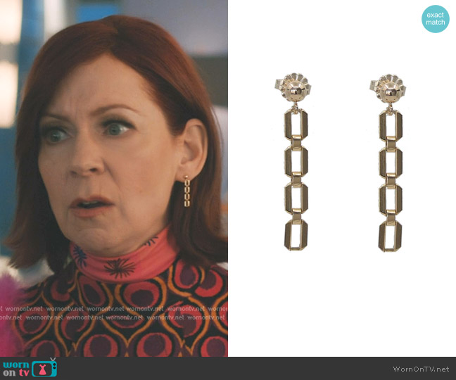 Peggy Li Brick Link Chain Earrings worn by Elsbeth Tascioni (Carrie Preston) on Elsbeth