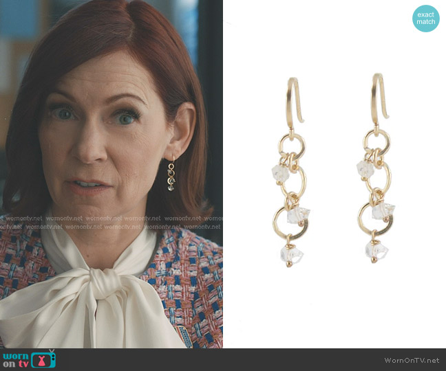 Peggy Li Herkimer Sprinkle Earrings worn by Elsbeth Tascioni (Carrie Preston) on Elsbeth