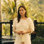 Piper’s white lace inset dress on The White Lotus