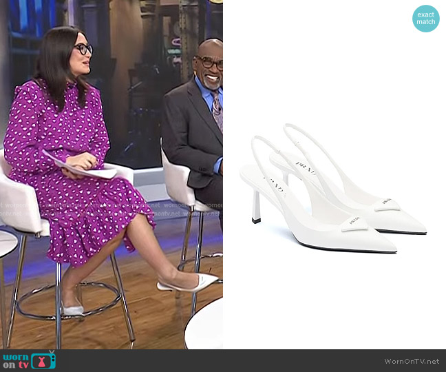 Prada Brushed Leather Slingback Pumps worn by Savannah Sellers on Today