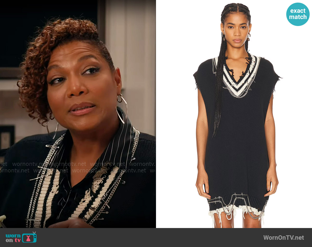 R13 Oversized Vest Dress With Chains worn by Robyn McCall (Queen Latifah) on The Equalizer