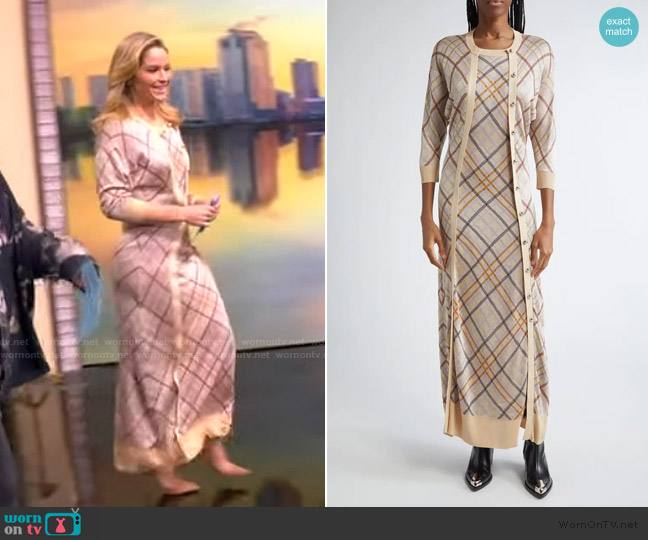 Rabanne Plaid Short Sleeve Sweater Dress worn by Sara Haines on The View