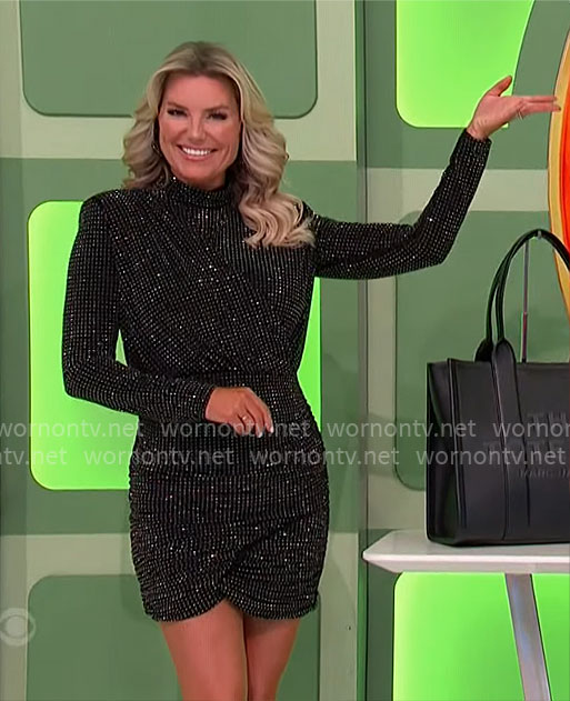 Rachel’s sparkly black mini dress on The Price is Right