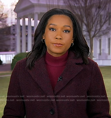 Rachel’s burgundy coat on Good Morning America