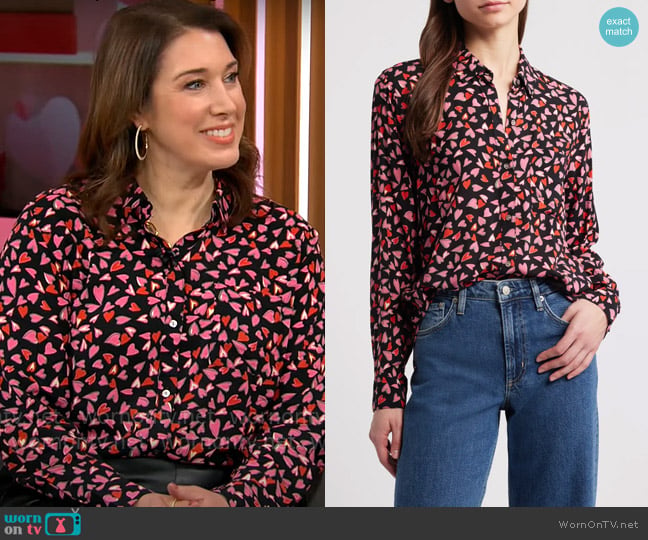 Rails Josephine Shirt in Love Struck worn by Sarah Gelman on CBS Mornings