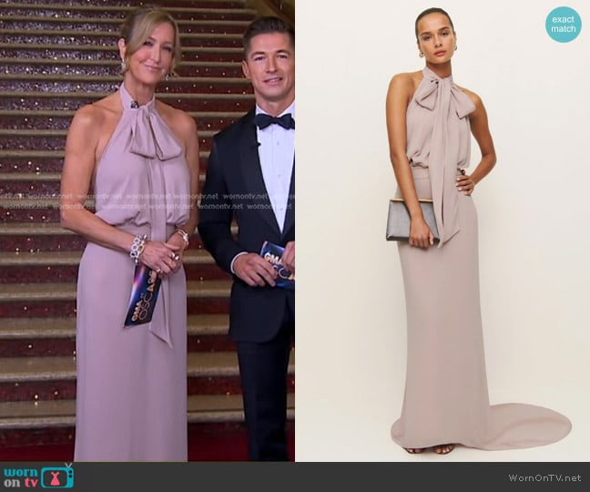 Reformation Allaria Dress in Incense worn by Lara Spencer on Good Morning America
