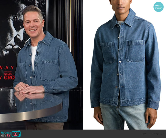 Reiss Tore Long Sleeve Denim Overshirt worn by Jason Kennedy on E! News