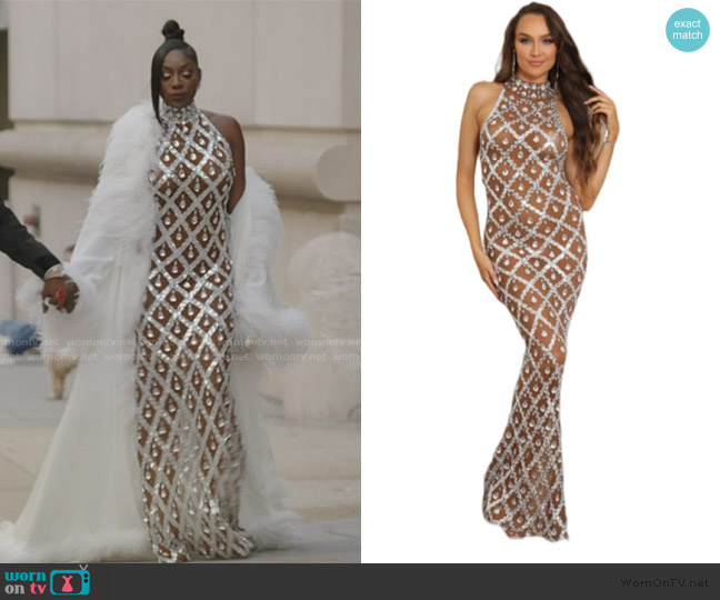 DDFS Rhinestone Embellished Dress worn by Wendy Osefo on The Real Housewives of Potomac