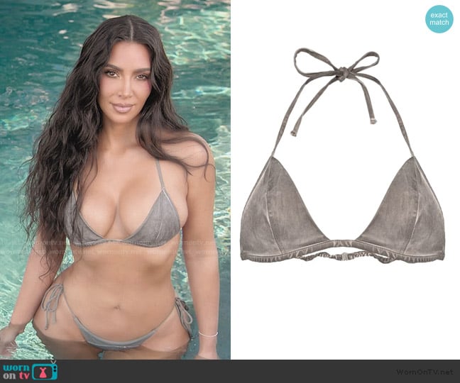 Rick Owens DRKSHDW Triangle Straped Bra worn by Kim Kardashian (Kim Kardashian) on The Kardashians