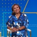 Robin’s blue abstract print dress on Good Morning America